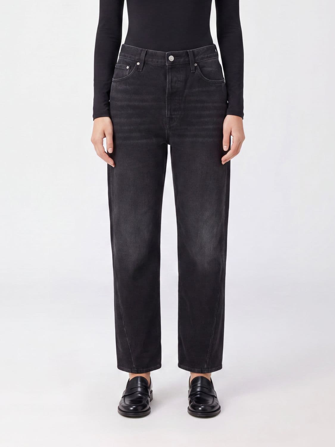 Toteme Twisted Seam Mid-Rise Straight-Leg Jeans in Cotton Denim