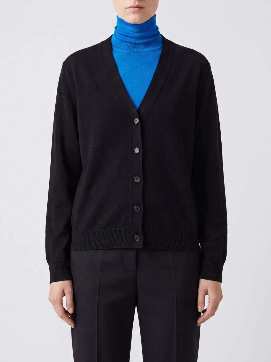 Jil Sander V-Neck Cardigan in Pure Merino Wool