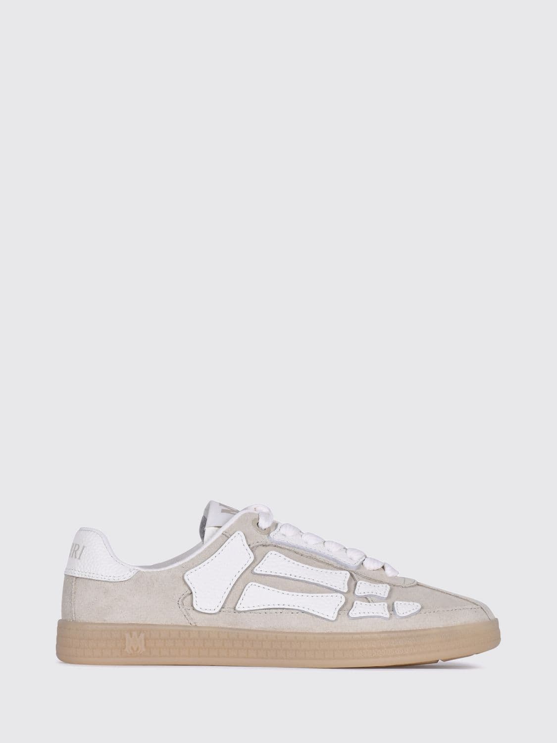 Amiri Pacific Bones Two-Tone Leather and Suede Low-Top Trainers