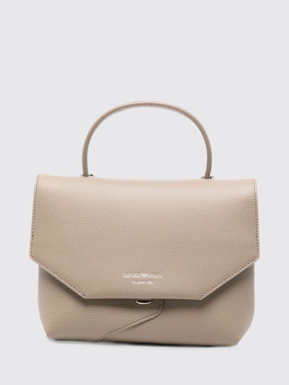 Emporio Armani 1981 Mini Handbag in Grained Leather with Laminated Logo