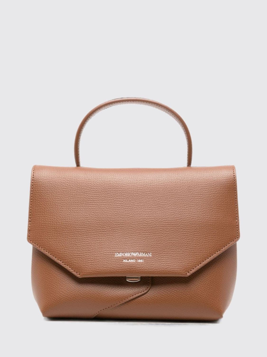 Emporio Armani 1981 Mini Handbag in Grained Leather with Laminated Logo