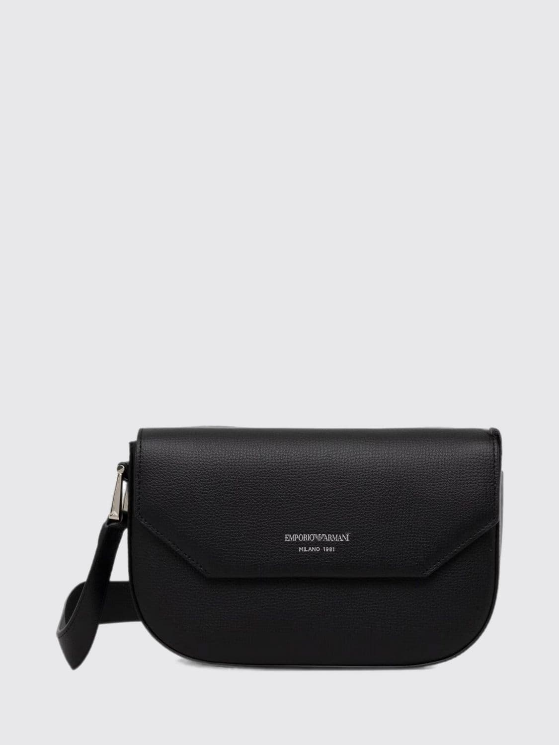 Emporio Armani Mini Crossbody Bag in Grained Leather with Magnetic Flap