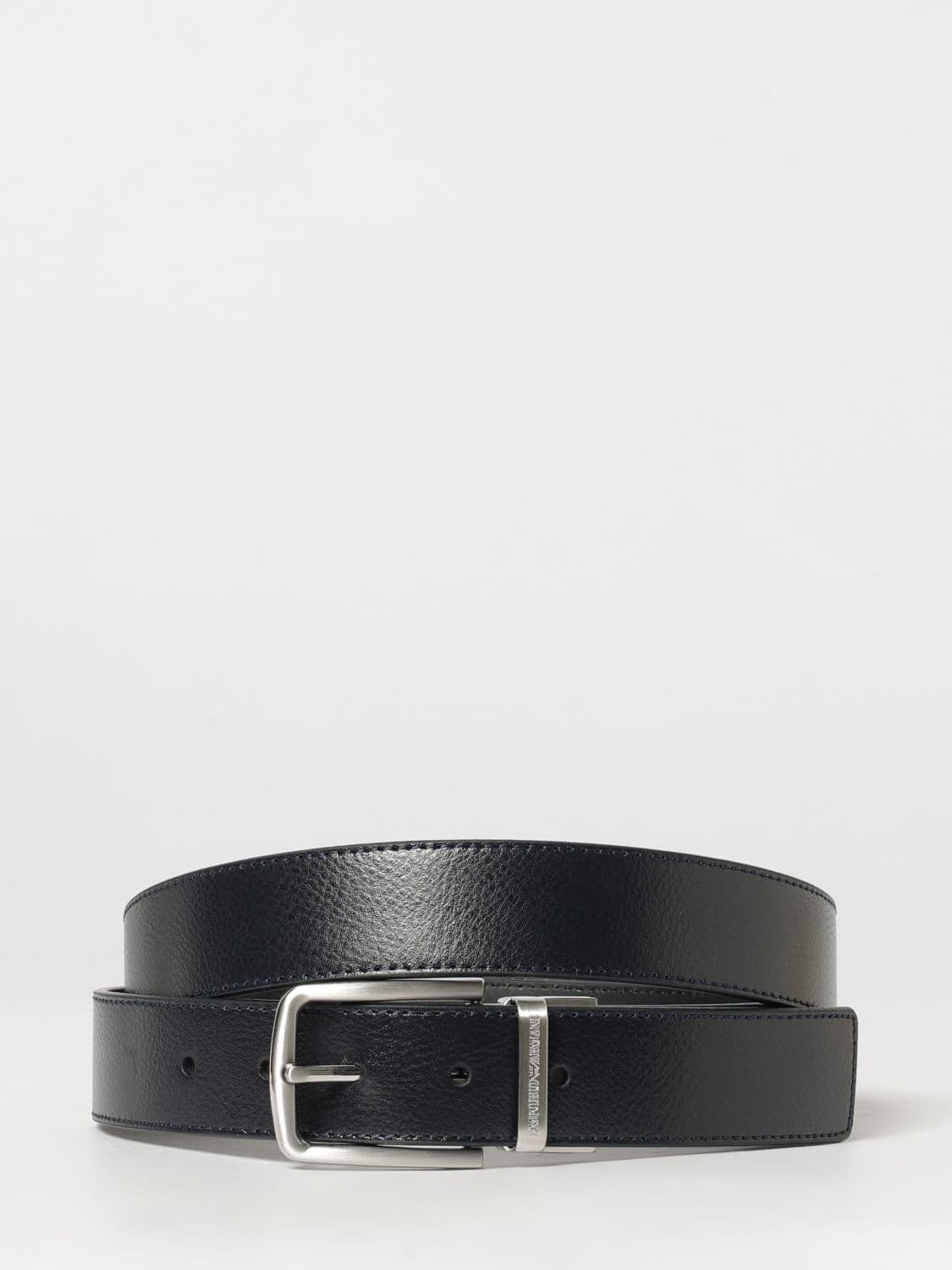 Emporio Armani Reversible and Adjustable Belt in Bovine Leather with Buckle