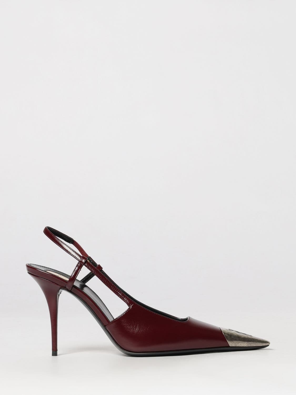 Saint Laurent Jeanne Calfskin Leather Slingback Pumps with Stiletto Heel