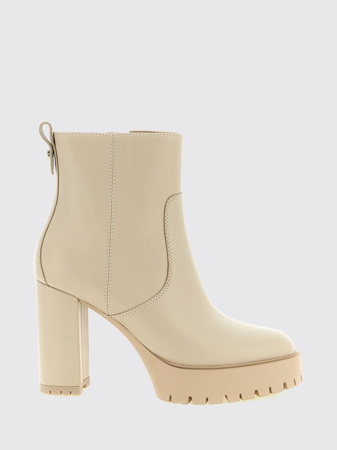 Pinko Clara Leather Platform Ankle Boots with Lug Sole