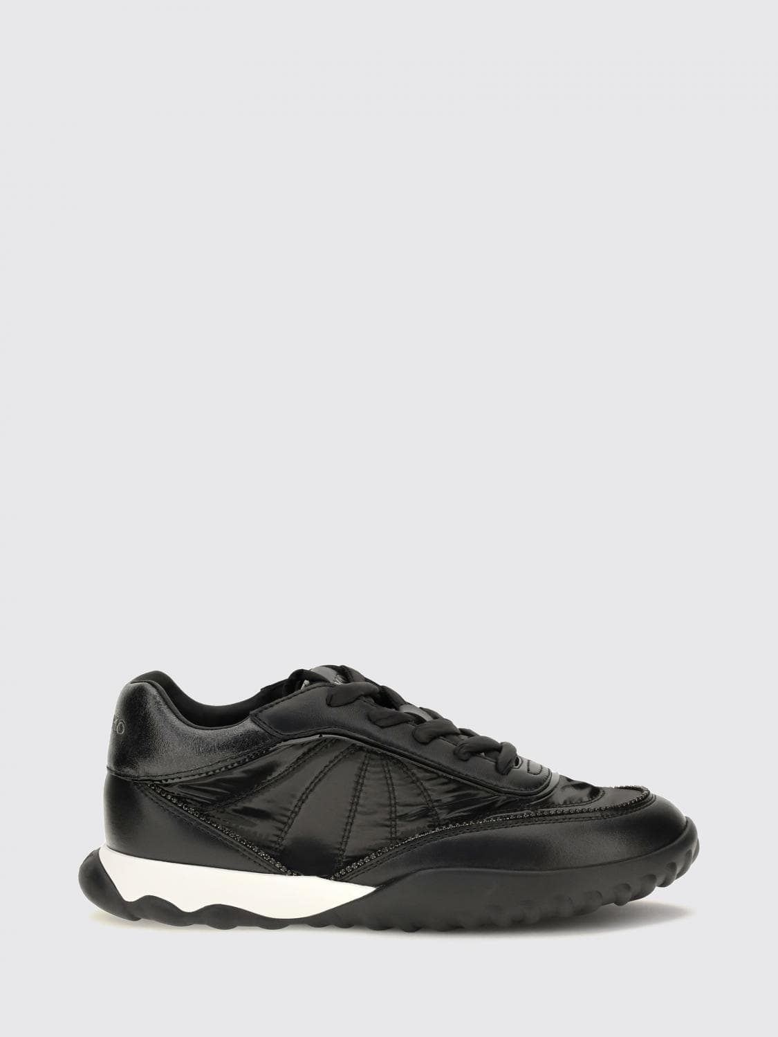 Pinko Gea Quilted Leather and Nylon Low Top Sneakers