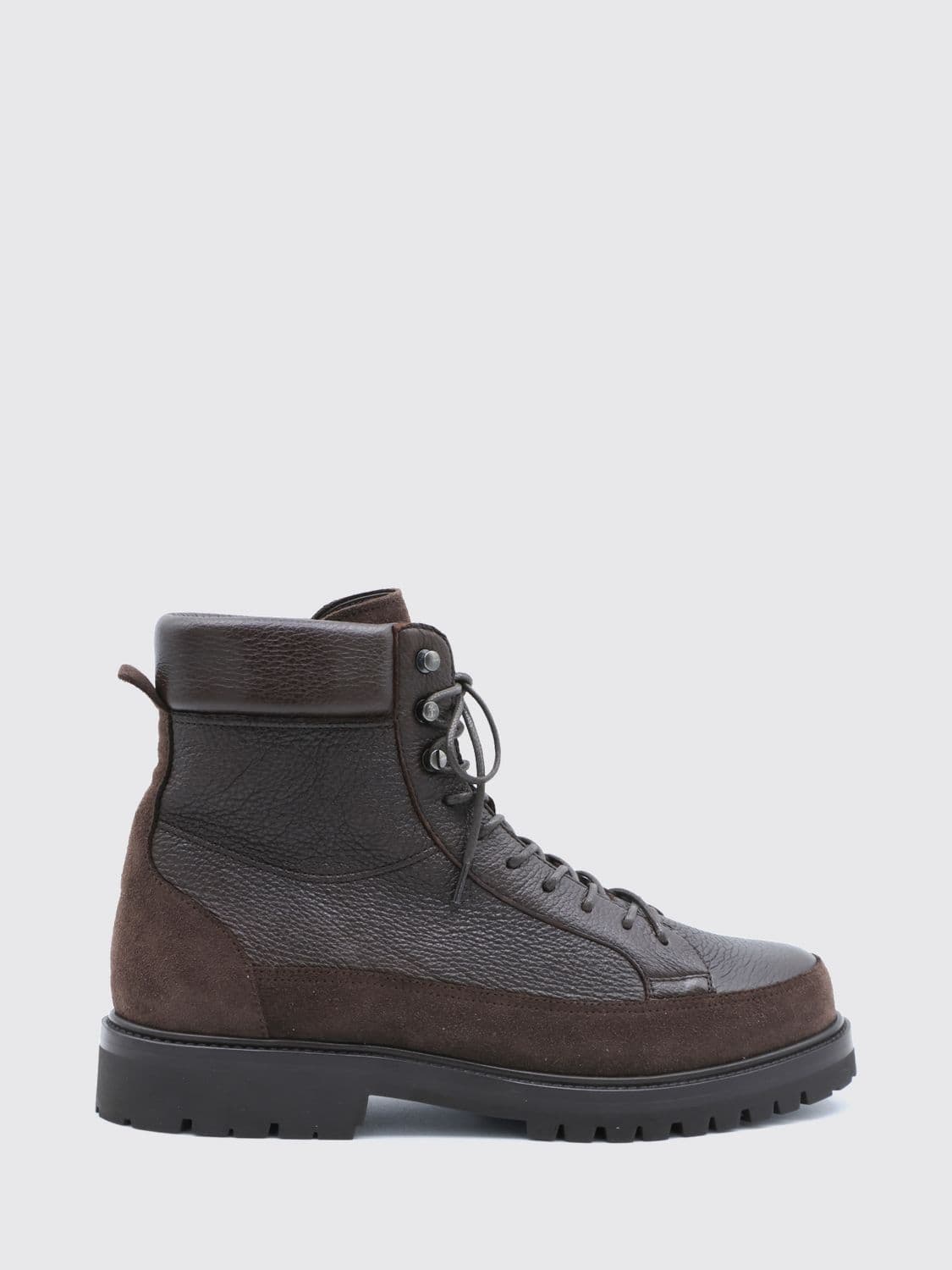 Brunello Cucinelli Suede Calfskin Lace-Up Ankle Boots
