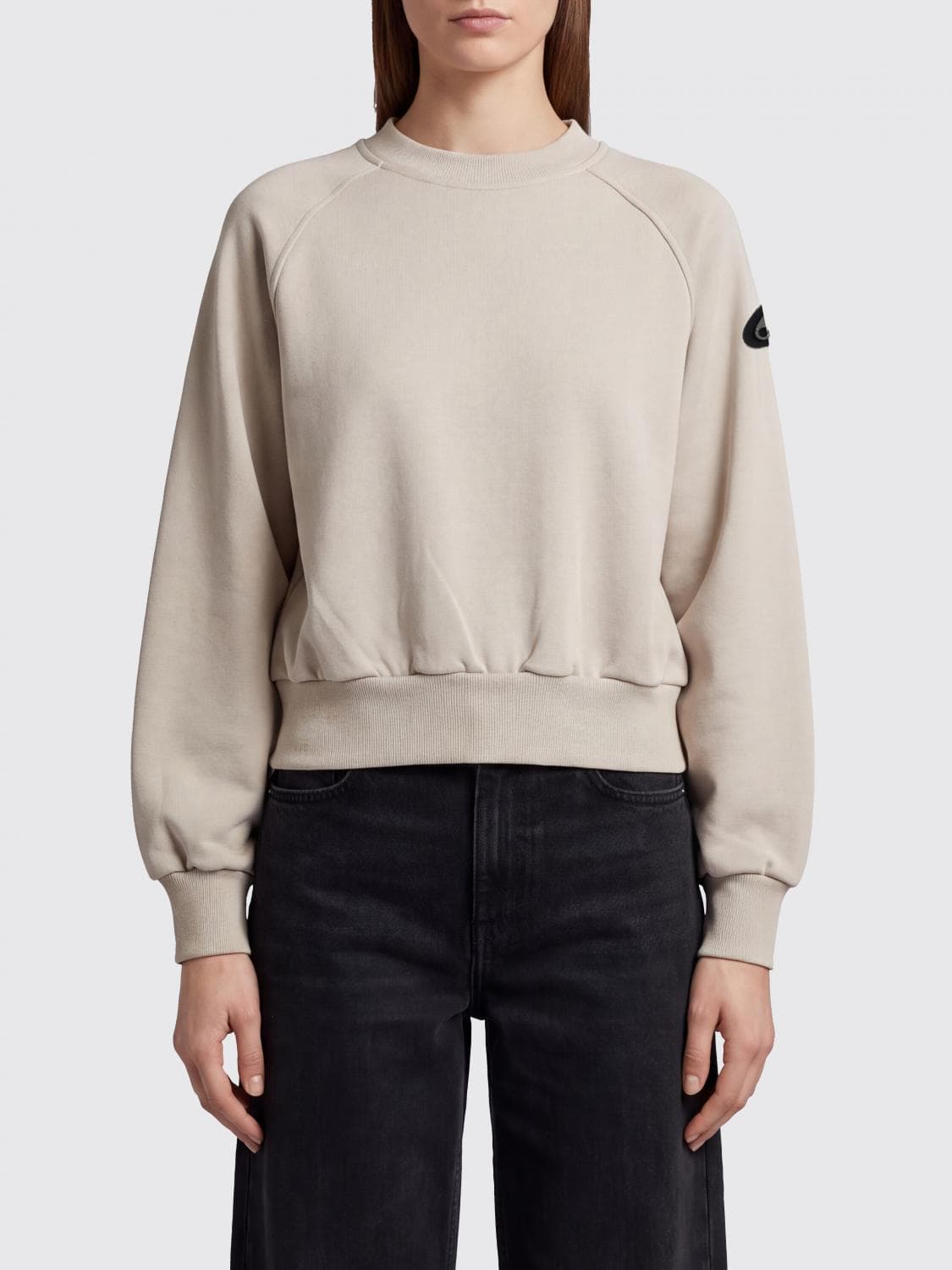 Moose Knuckles Crew Neck Cotton-Blend Jumper with Applied Logo