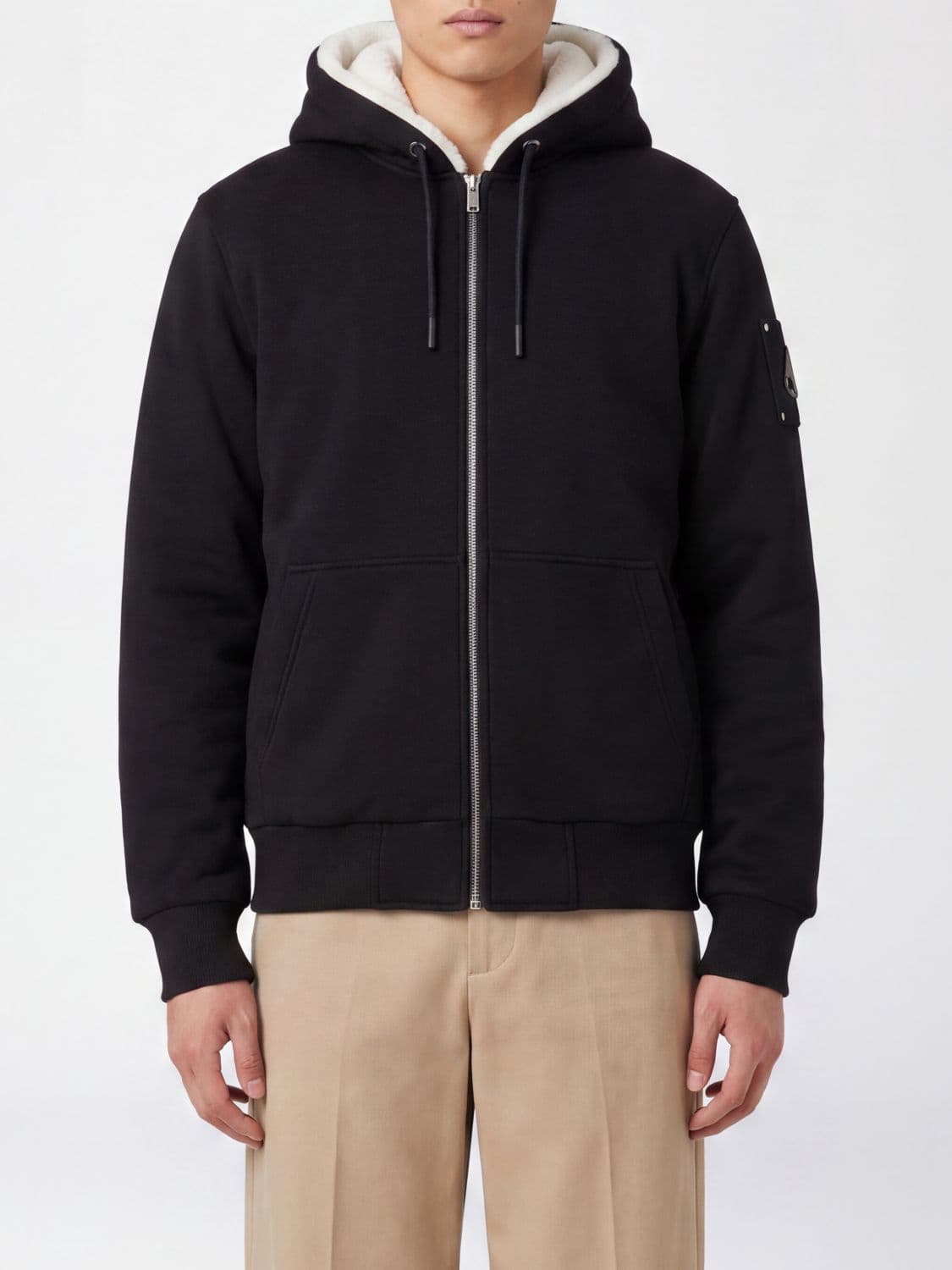 Moose Knuckles Cotton-Blend Hooded Zip-Up Sweatshirt with Kangaroo Pocket