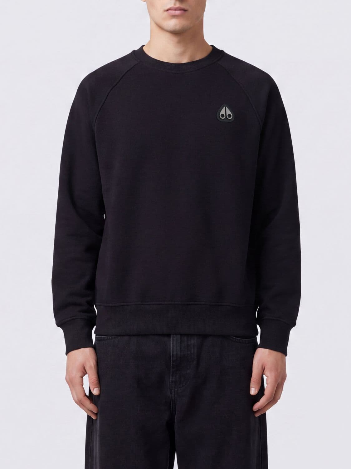 Moose Knuckles Crew Neck Cotton Jumper with Contrast Logo