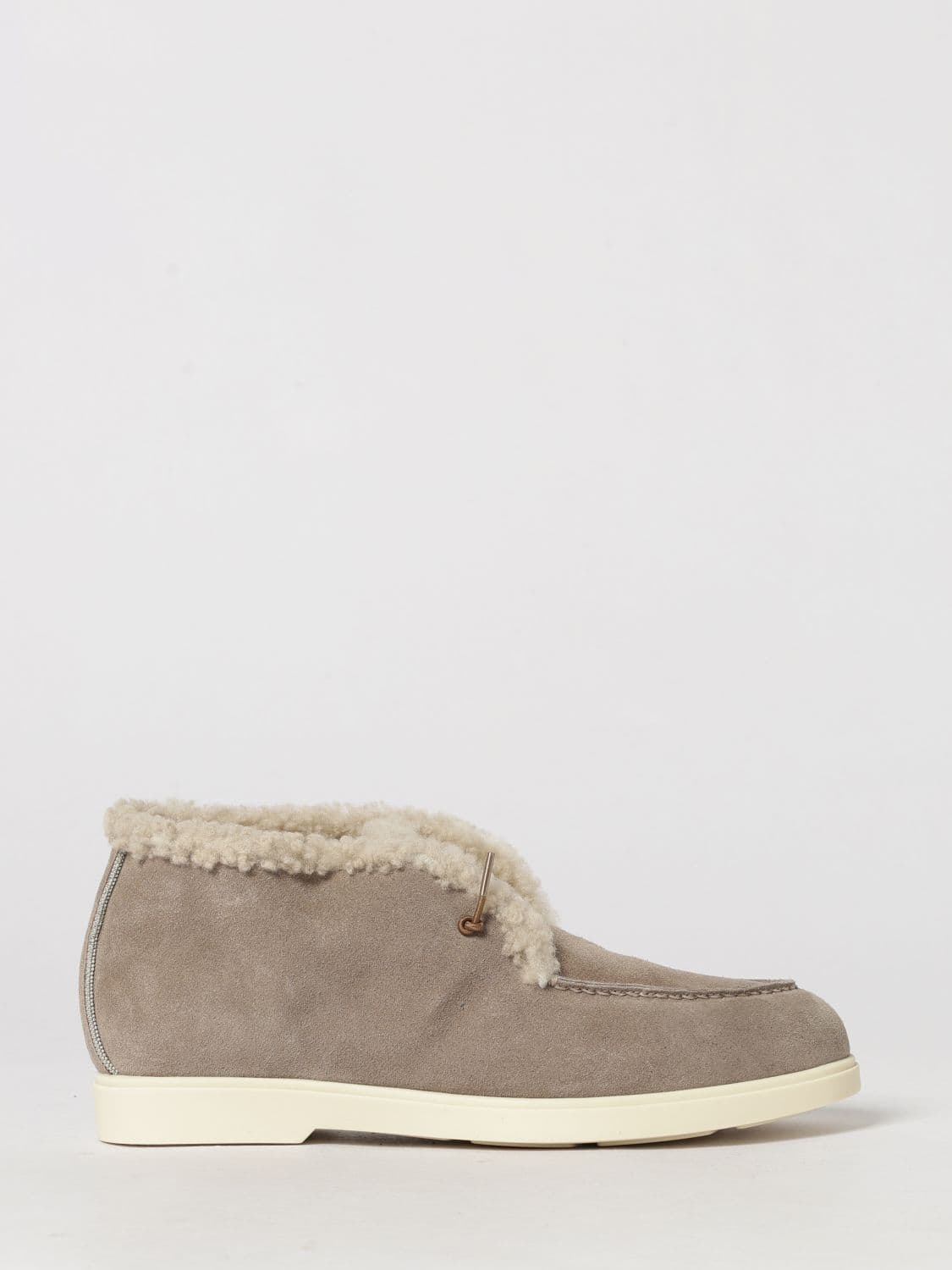 Fabiana Filippi Suede Ankle Boots with Shearling Lining