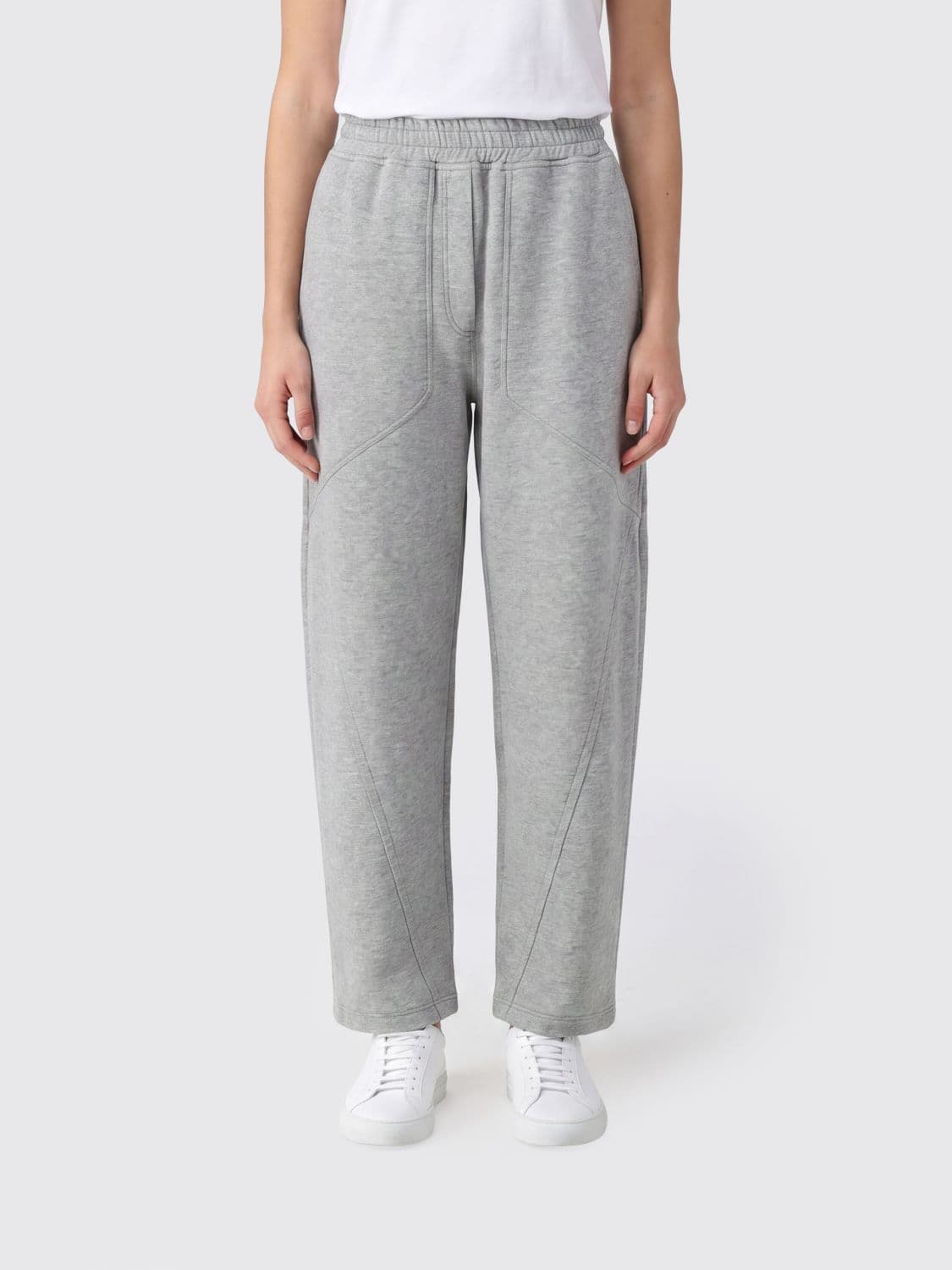 Brunello Cucinelli Jogging Trousers in Cotton and Cashmere Blend with Elastic Waist