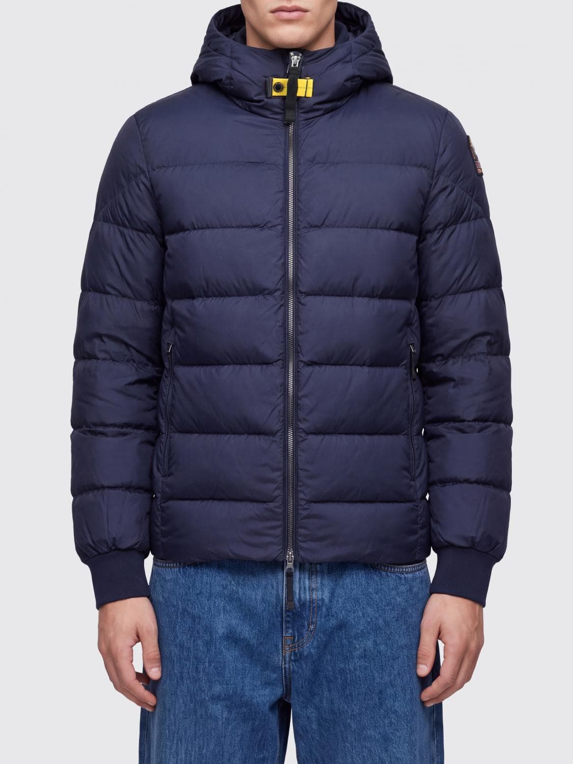 Parajumpers Short Quilted Nylon Down Jacket with Hood and Zip Closure
