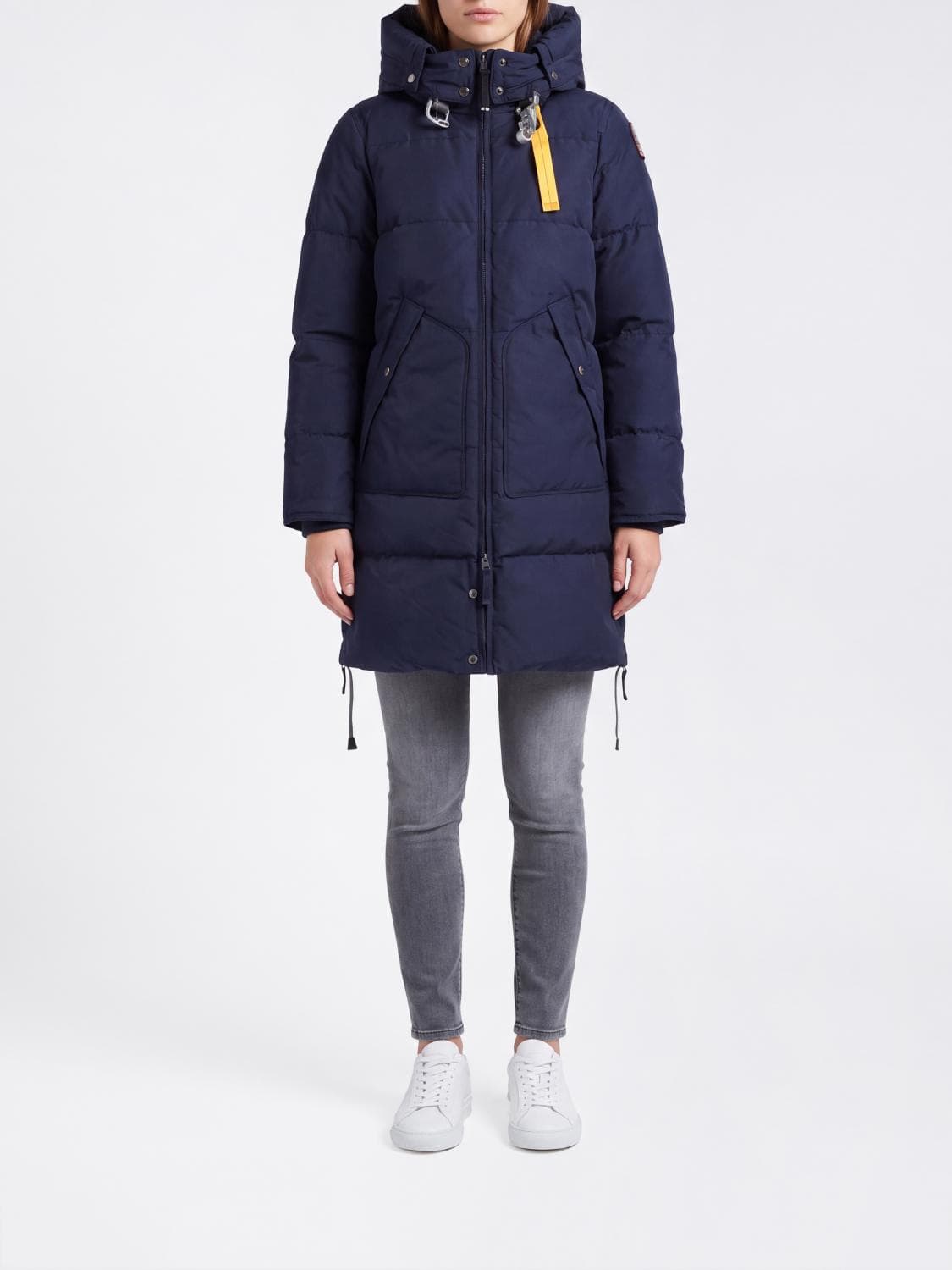 Parajumpers Long Quilted Nylon Down Jacket with Hood and High Neck