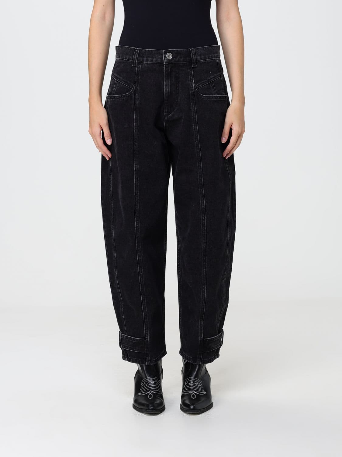 Isabel Marant Leja Mid-Rise Cotton Denim Baggy Jeans