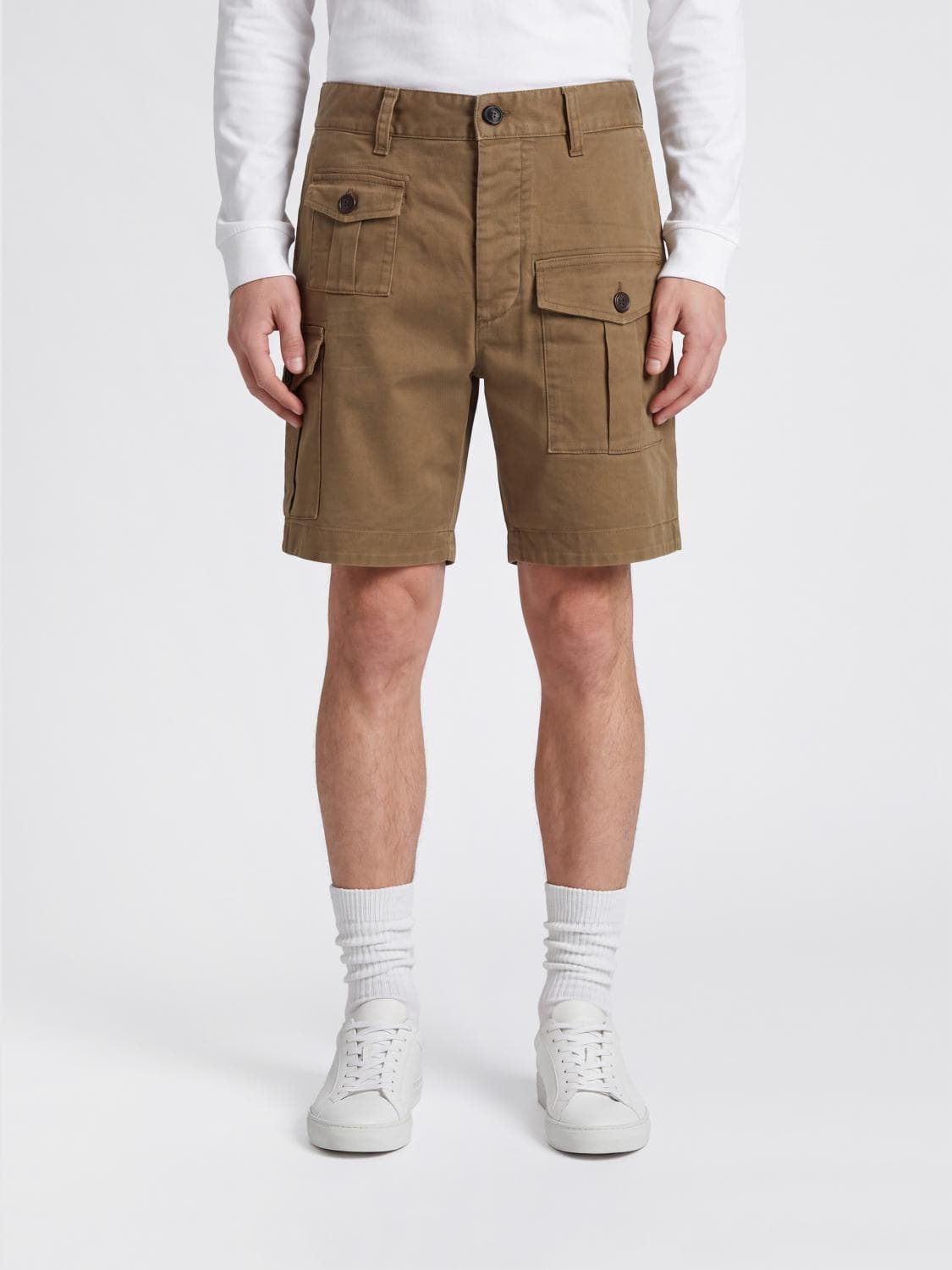 Dsquared2 Stretch Cotton Cargo Shorts with Side Pockets