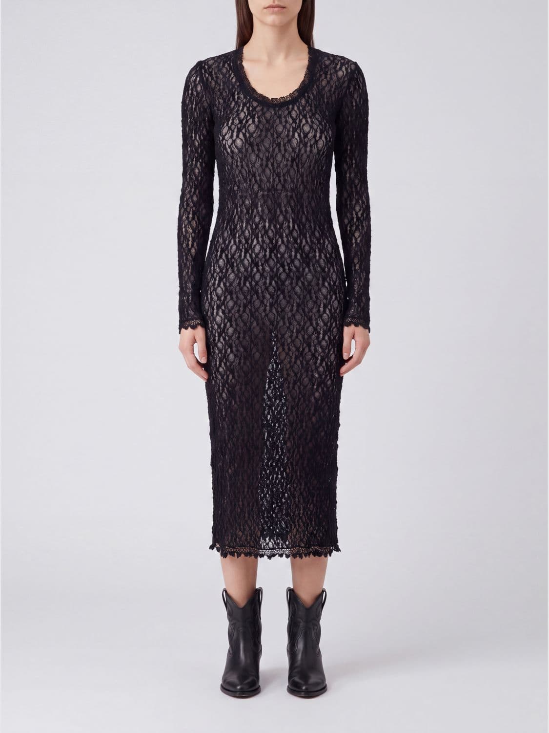 Isabel Marant Balsane Long-Sleeved Lace Midi Dress