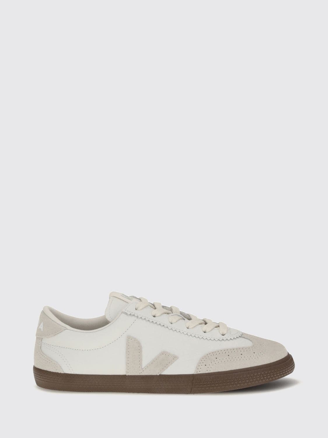Veja Volley Low-Top Sustainable O. T. Leather Sneakers with Applied Logo