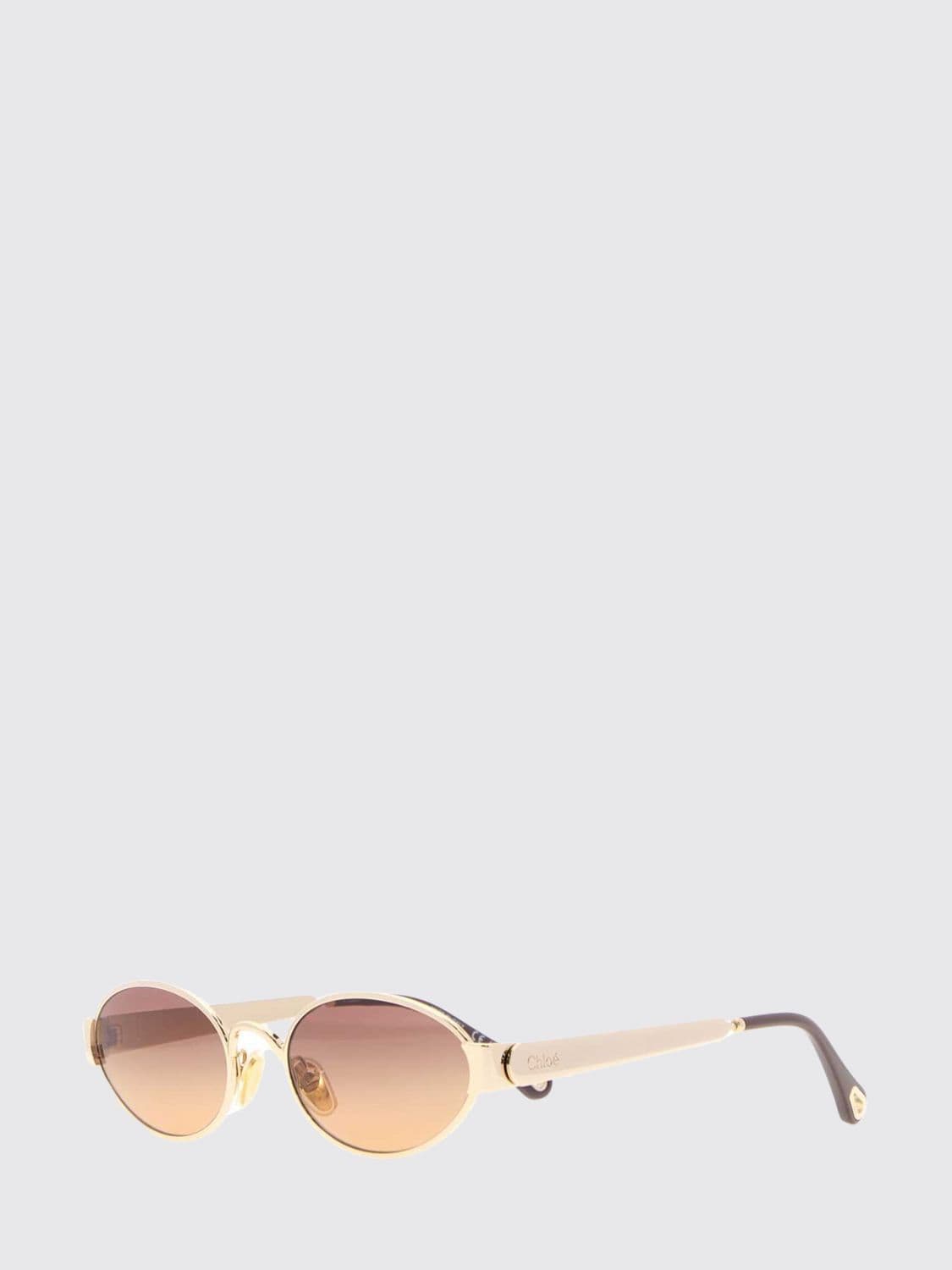 Chloé Oval-Frame Sunglasses in Gold-Tone Metal with Gradient Lenses