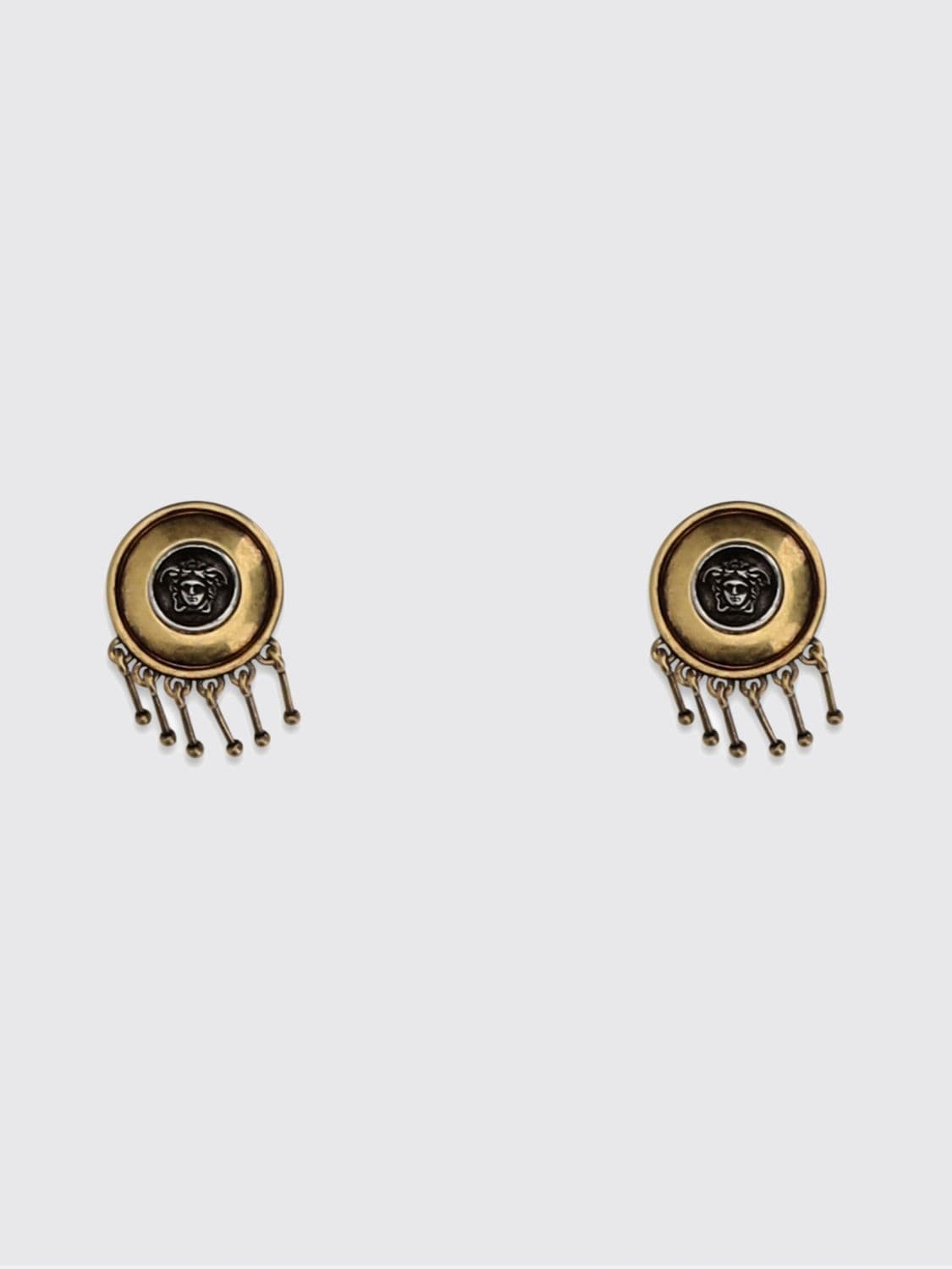 Versace Medusa Logo Brass Clip-On Dangle Earrings · OS