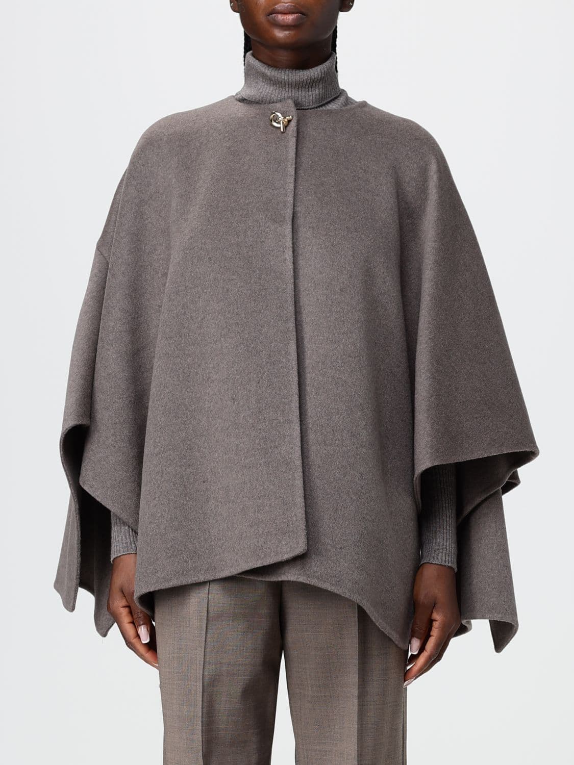 Fabiana Filippi Asymmetrical Wool and Cashmere Short Cape