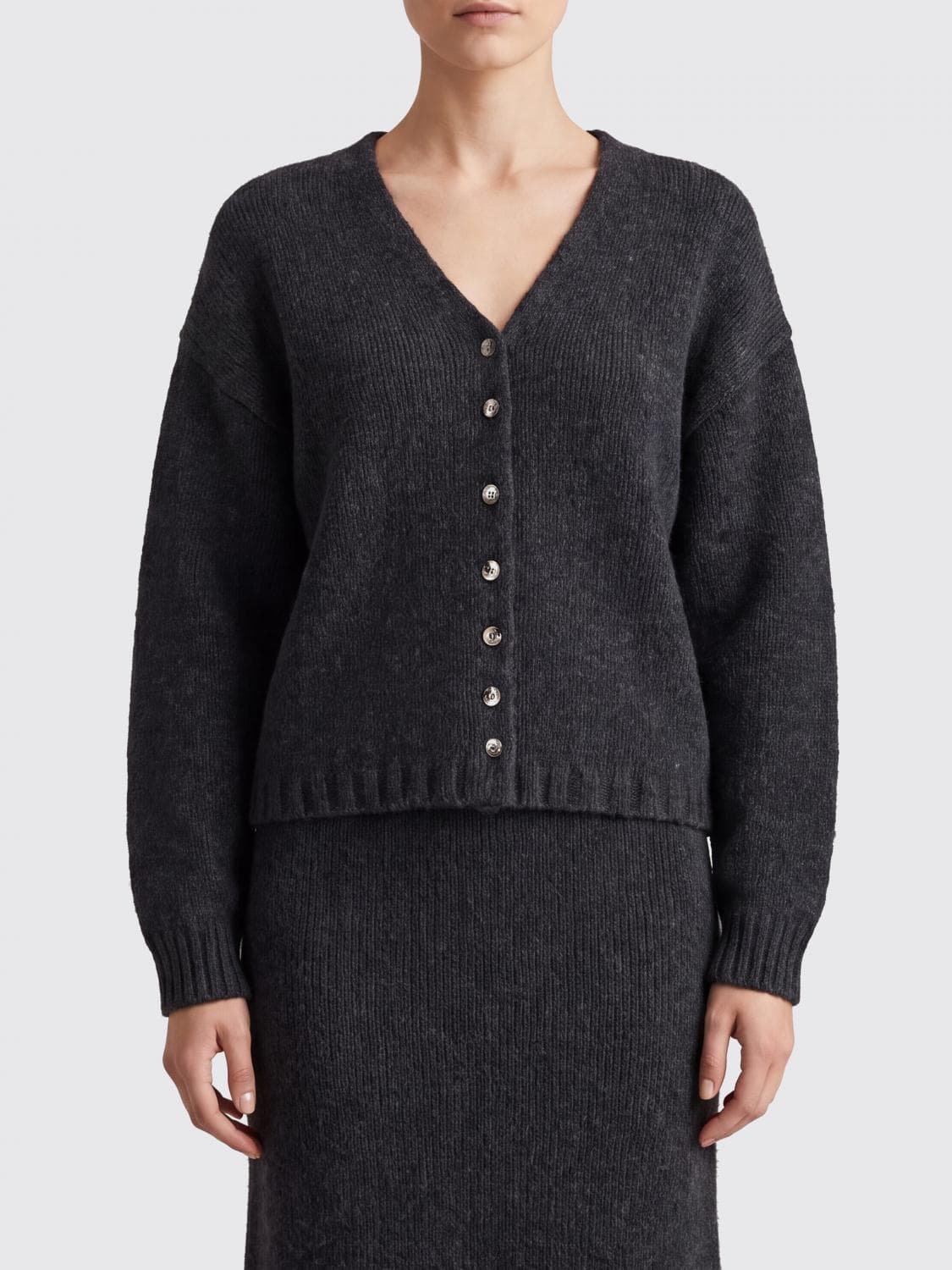 Khaite Deep V-Neck Pure Cashmere Cardigan