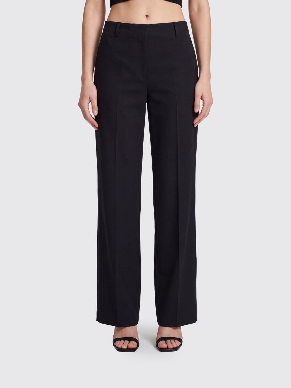 Khaite High-Waisted Tailored Linen-Blend Trousers