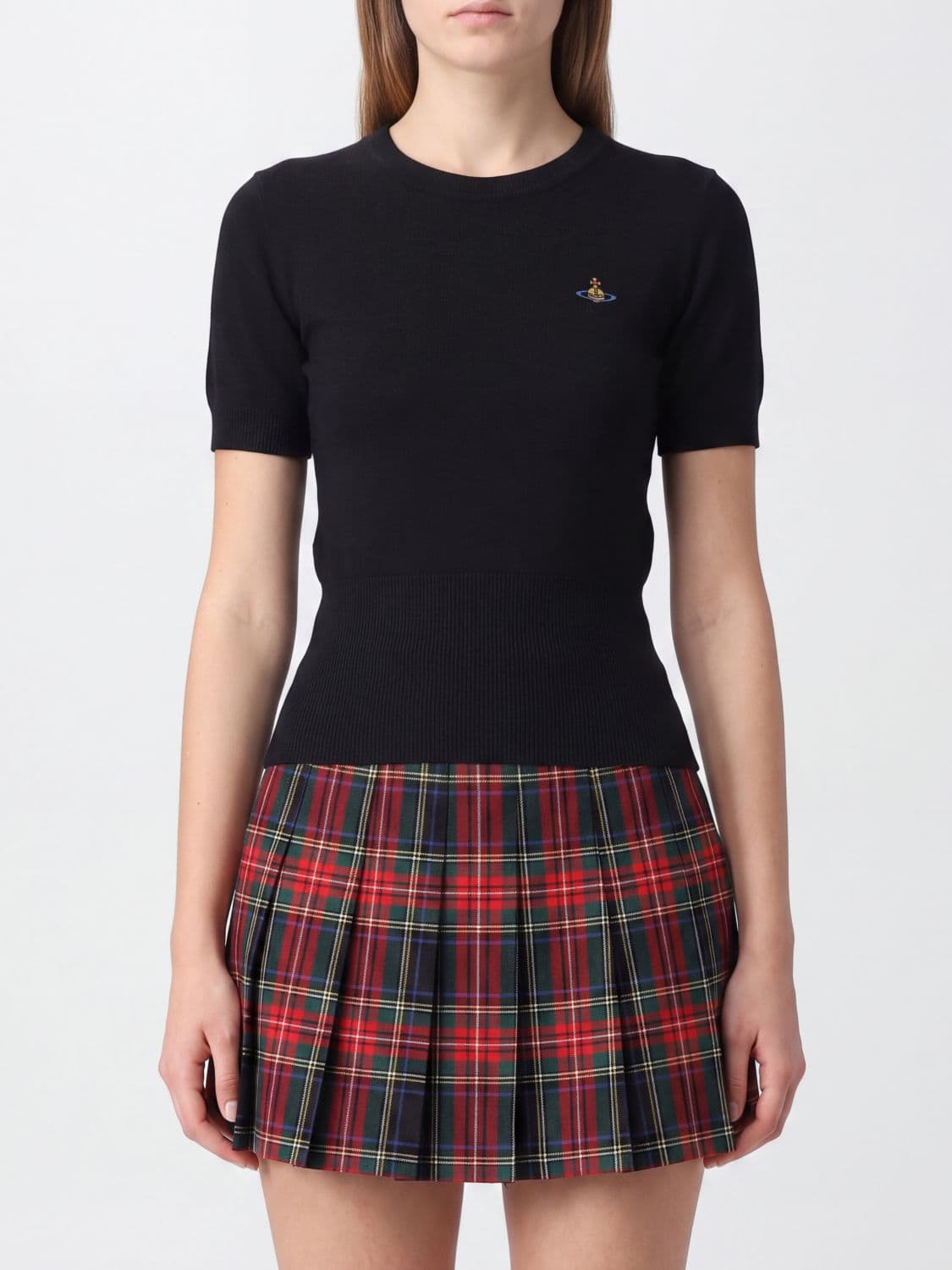 Vivienne Westwood Slim Fit Short-Sleeved Wool Sweater with Orb Logo