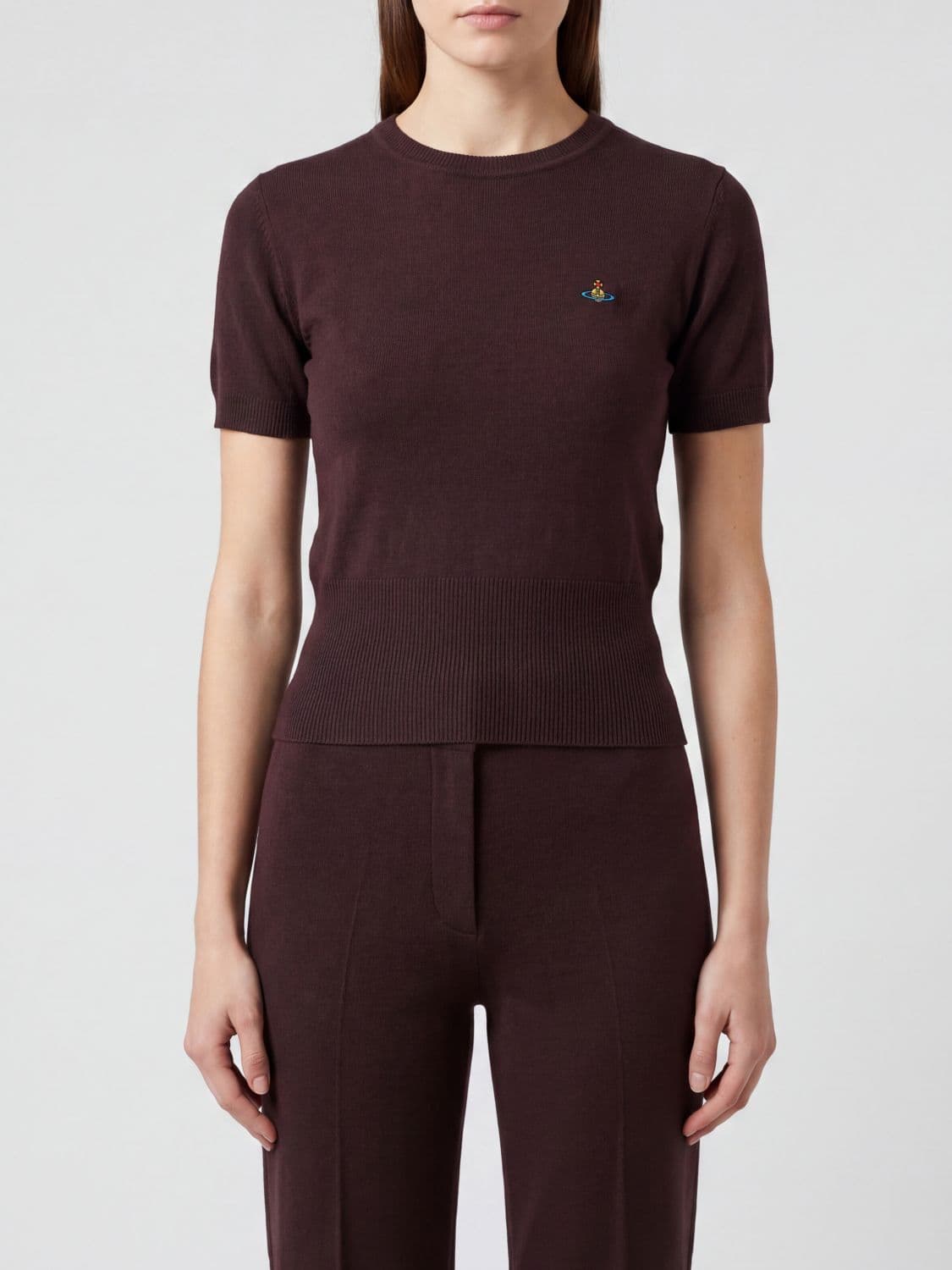 Vivienne Westwood Slim Fit Short-Sleeved Wool Sweater with Orb Logo