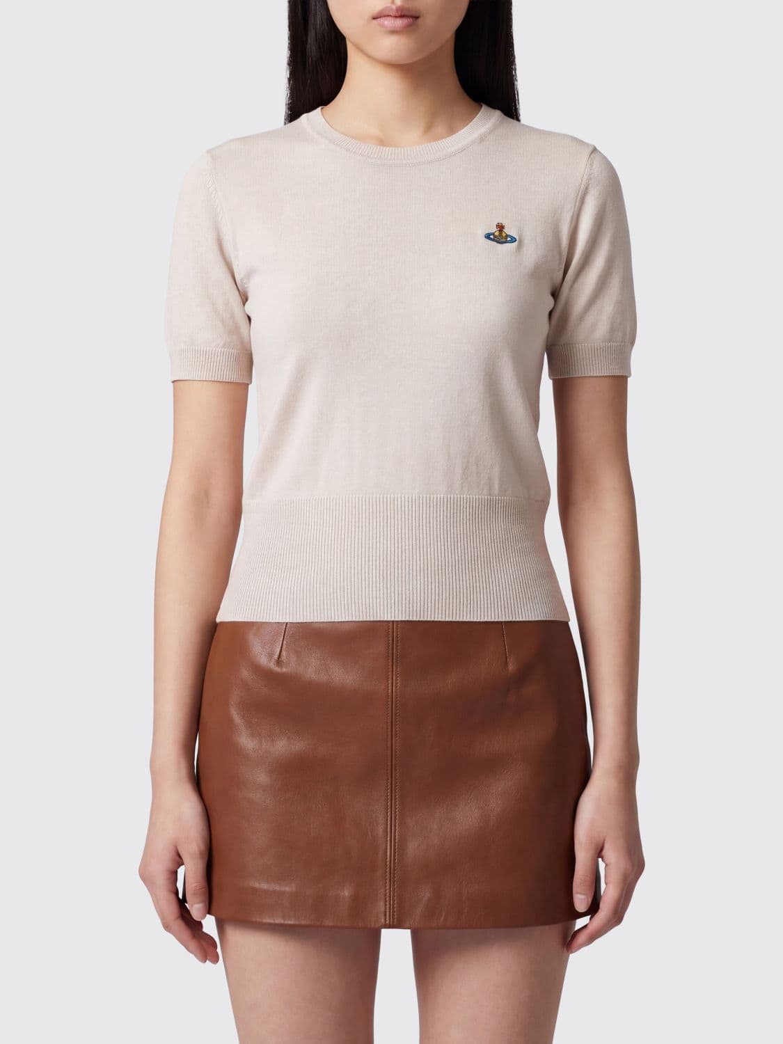 Vivienne Westwood Slim Fit Short-Sleeved Wool Sweater with Orb Logo