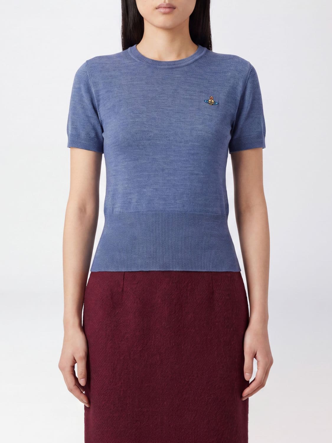Vivienne Westwood Slim Fit Short-Sleeved Wool Sweater with Orb Logo