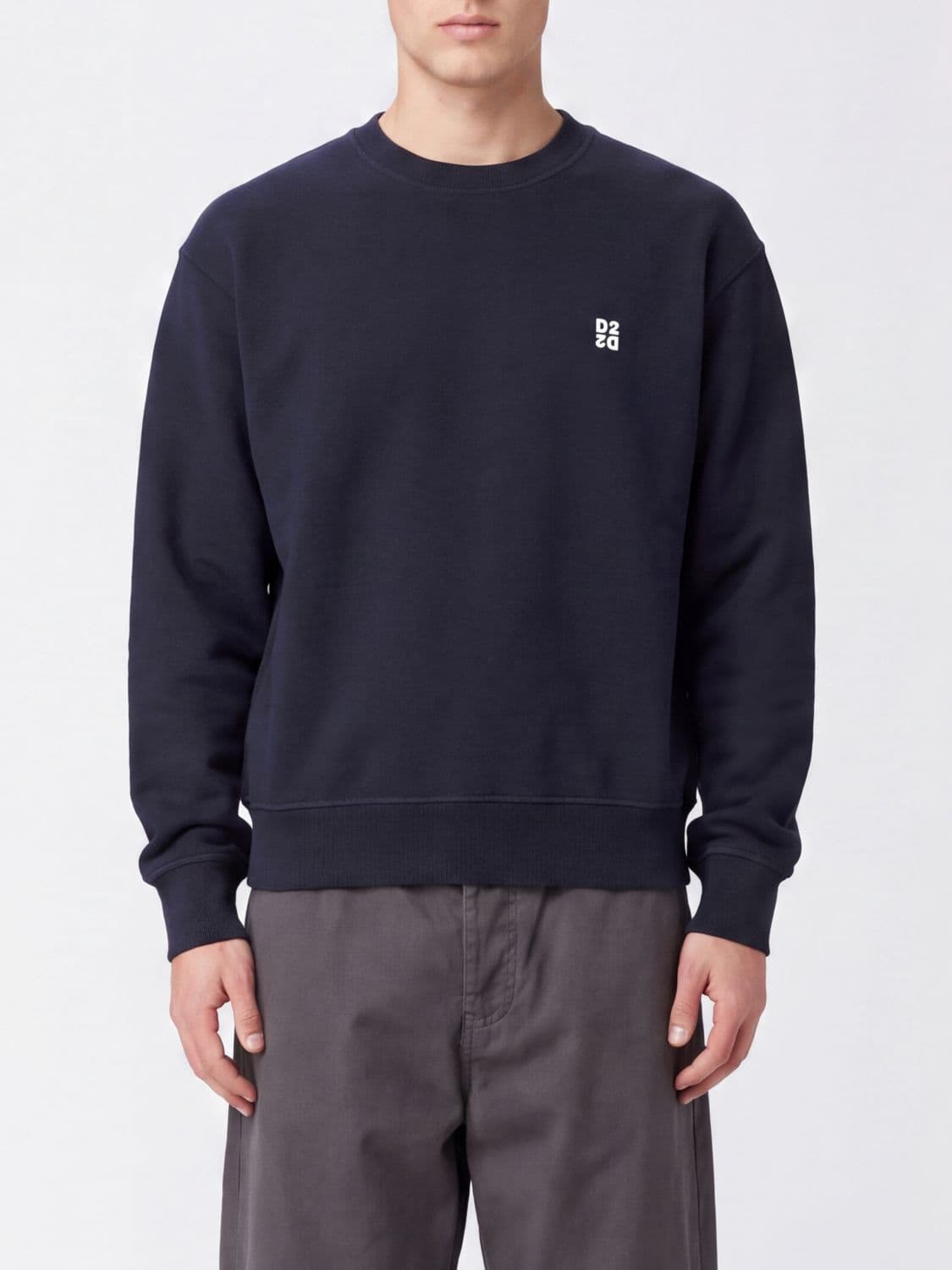 Dsquared2 Long-Sleeved Crewneck Cotton Sweatshirt with Contrast Logo