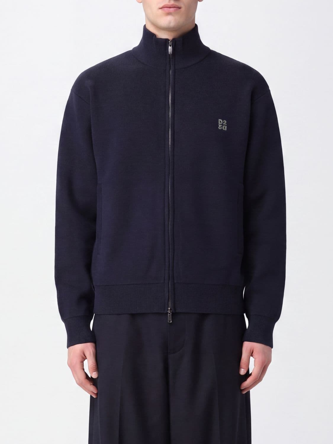 Dsquared2 Relaxed Fit Viscose Blend Zip-Up Hoodie