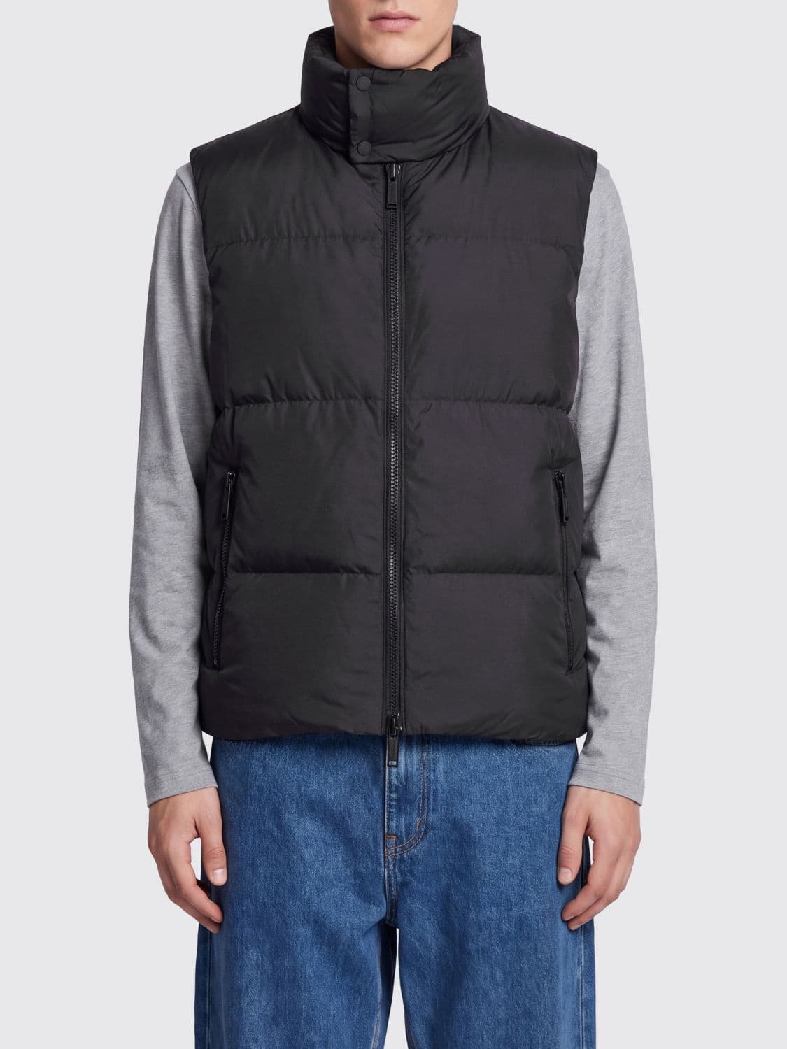 Dsquared2 Slim Fit Padded Nylon Gilet with High Neck and Logo