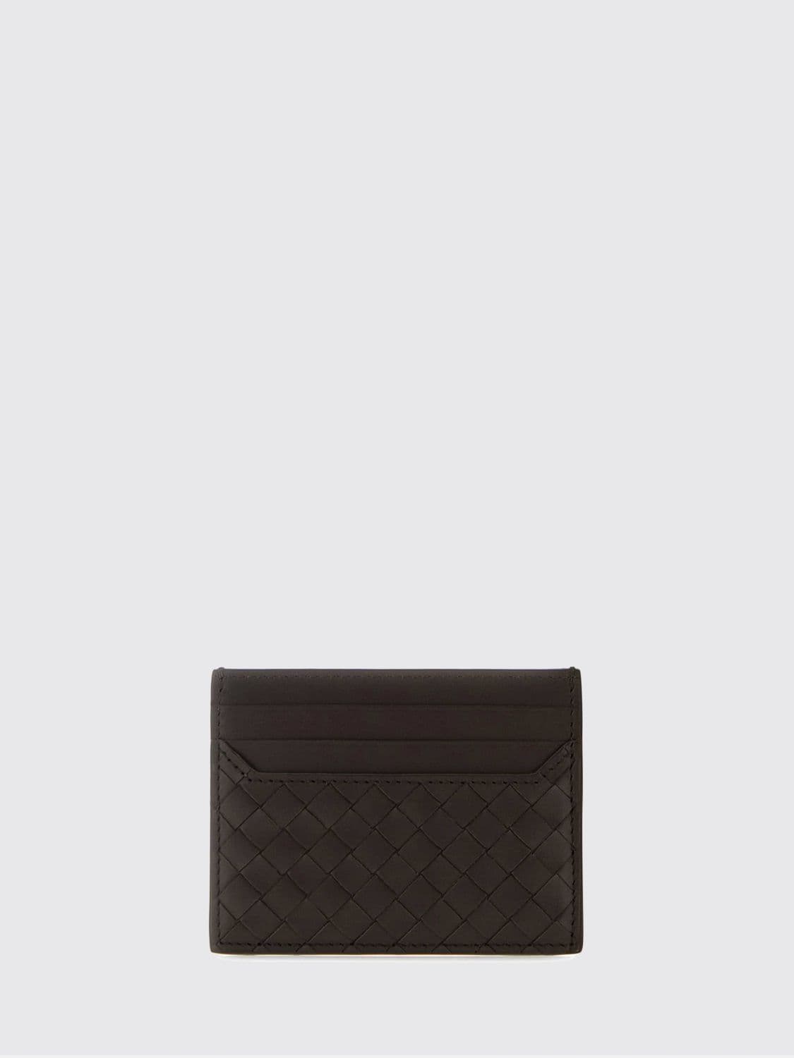 Bottega Veneta Flat Card Holder in Woven Calfskin Leather · OS