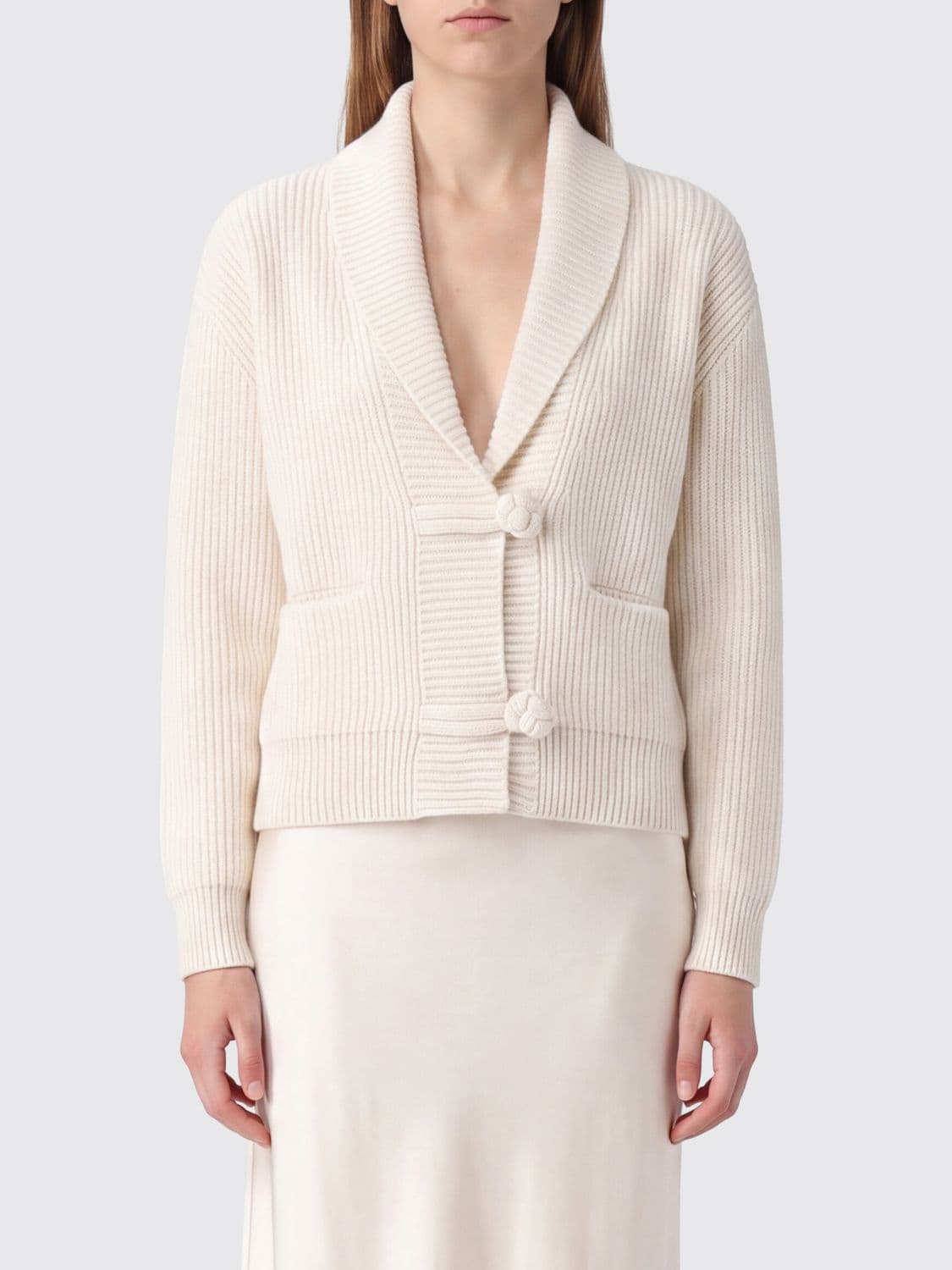 Forte Forte Wool and Cashmere Shawl Collar Cardigan with Toggle Fastening