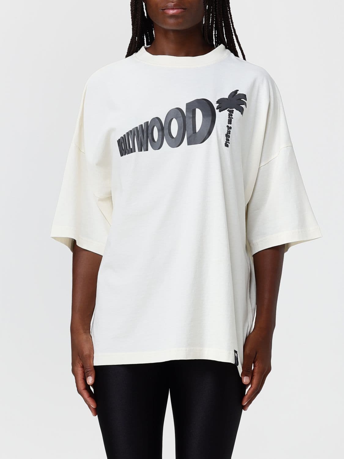 Palm Angels Oversized Cotton T-Shirt with Printed Logo and Dropped Shoulders