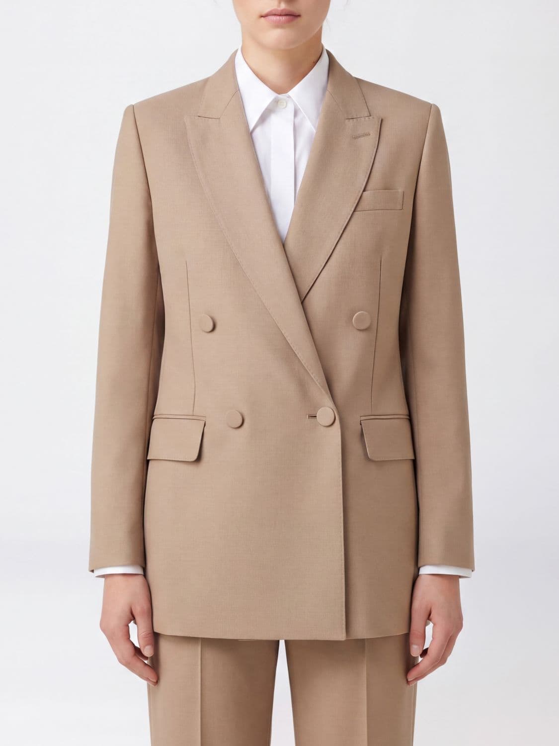 Valentino Garavani Double-Breasted Mohair and Wool Short Blazer with Peak Lapels