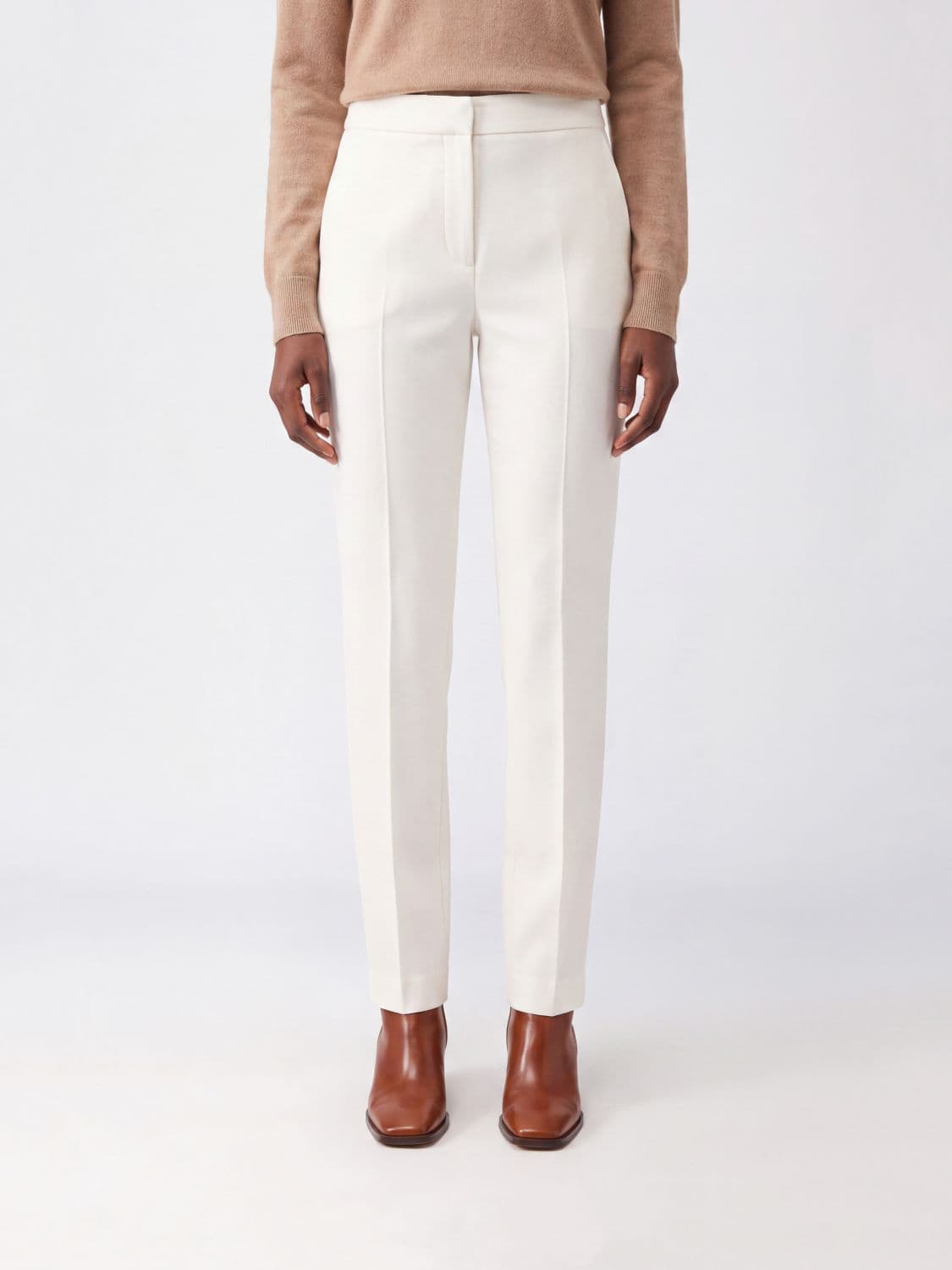 Max Mara Acino Mid-Rise Slim Fit Skinny Wool Trousers