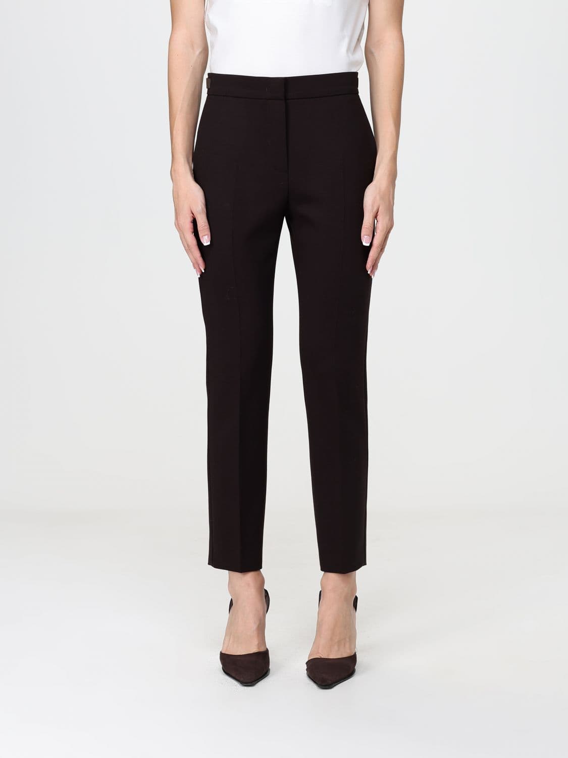 Max Mara Acino Mid-Rise Slim Fit Skinny Wool Trousers