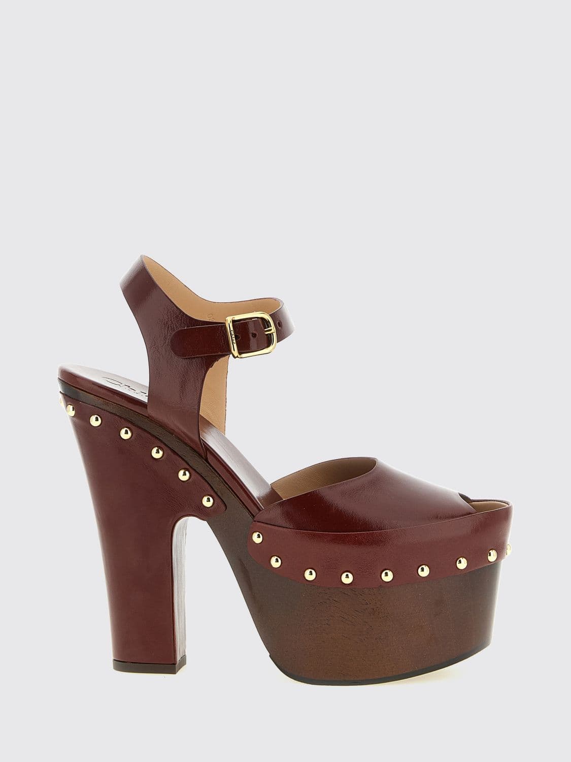 Chloé Meret High-Heel Calfskin Leather Sandals with Platform and Strap