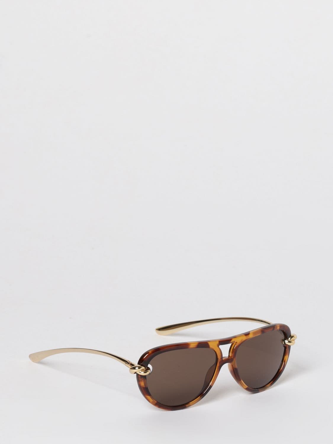 Bottega Veneta Knot Aviator Sunglasses in Metal and Acetate · OS