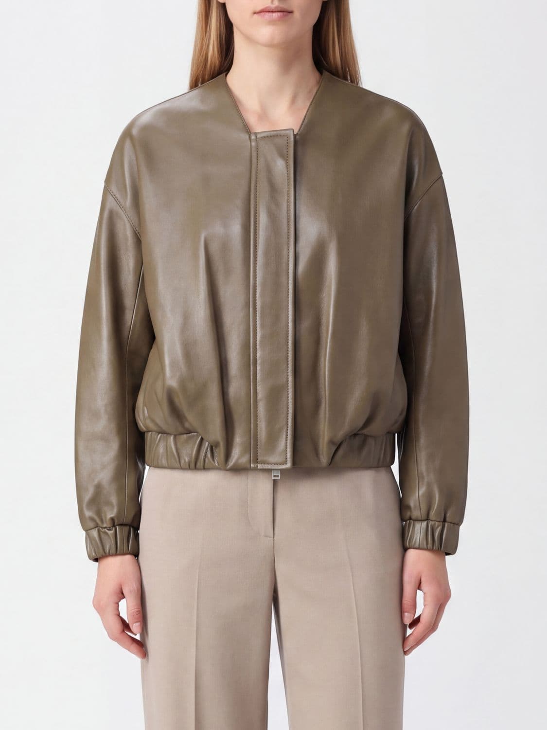 Khaite Cordan Relaxed-Fit Lambskin Leather Bomber Jacket