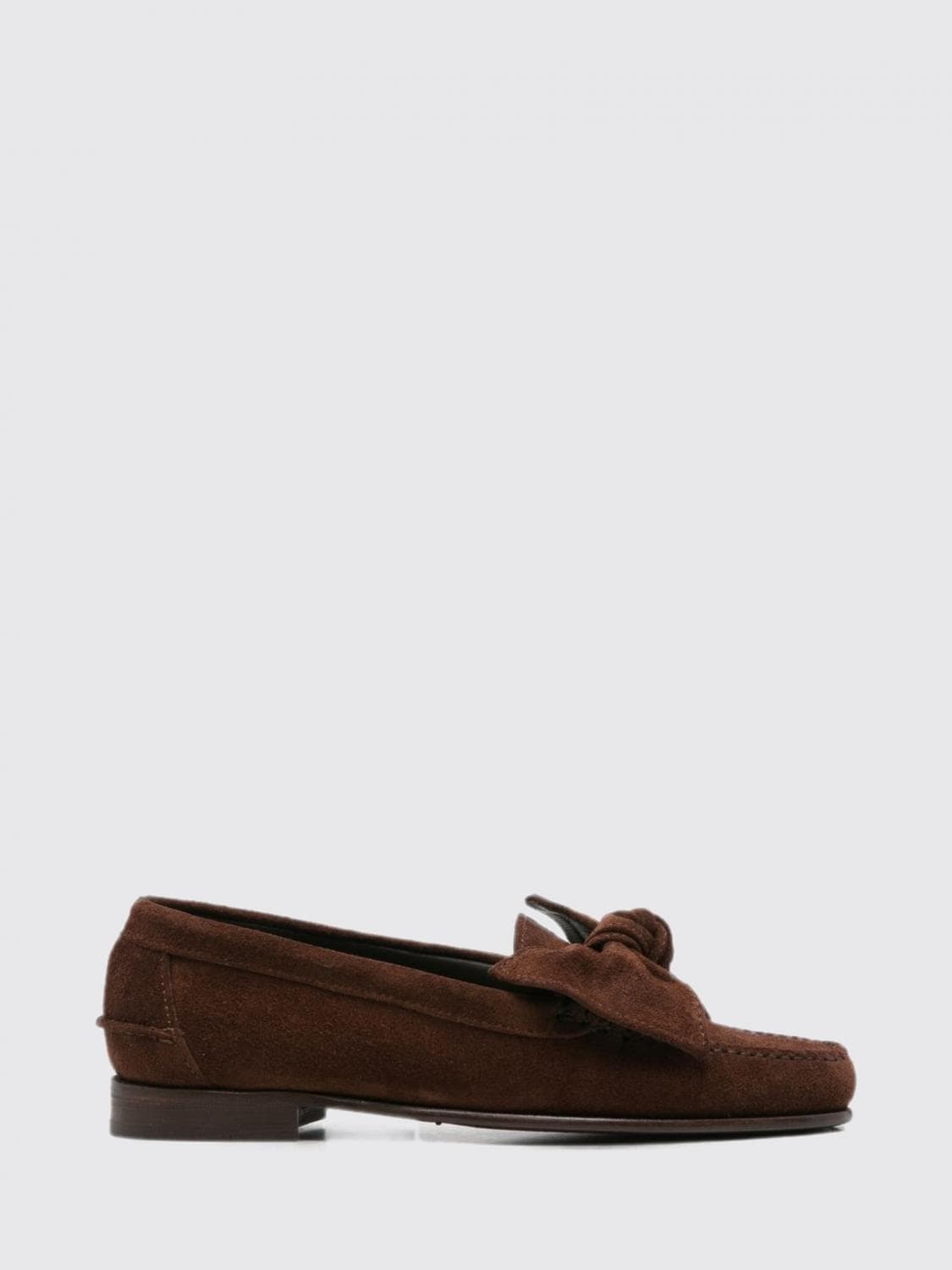 Hereu Corbati Penny Loafers in Suede with Decorative Bow