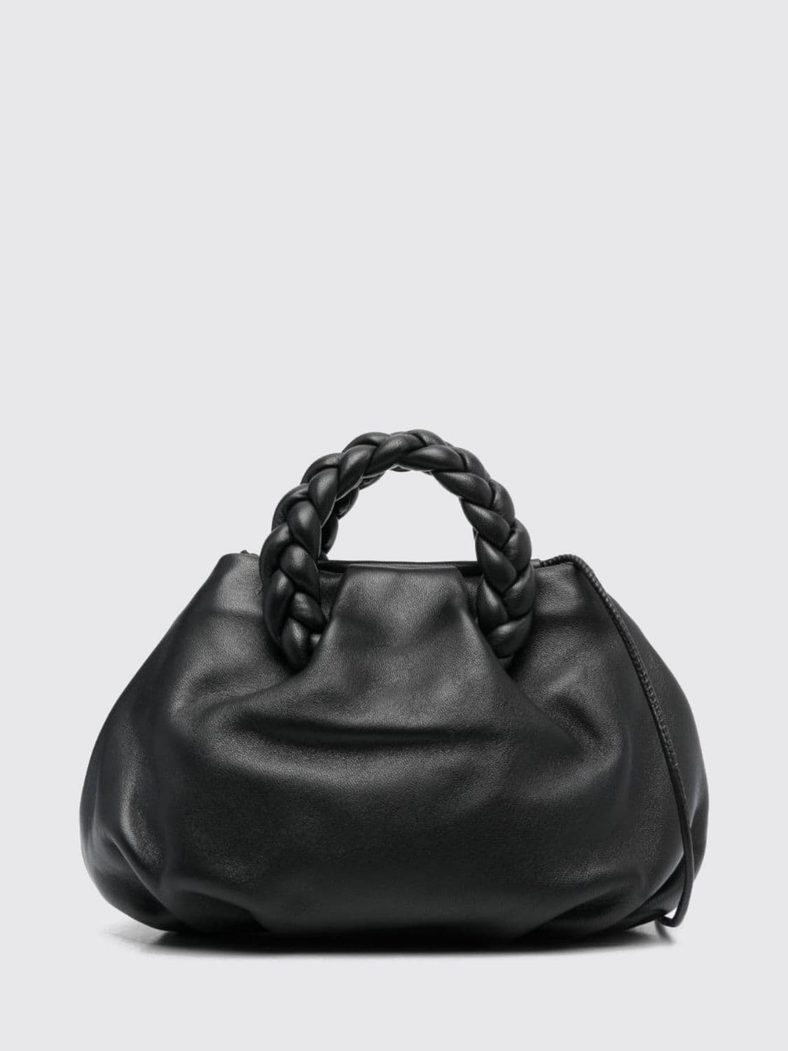 Hereu Mini Bombon Lambskin Bag with Braided Handles and Shoulder Strap