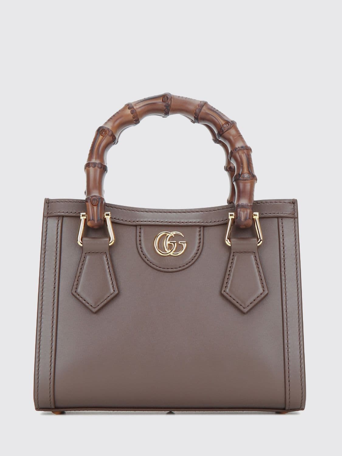 Gucci Diana Mini Smooth Leather Top Handle Bag with Bamboo Handles