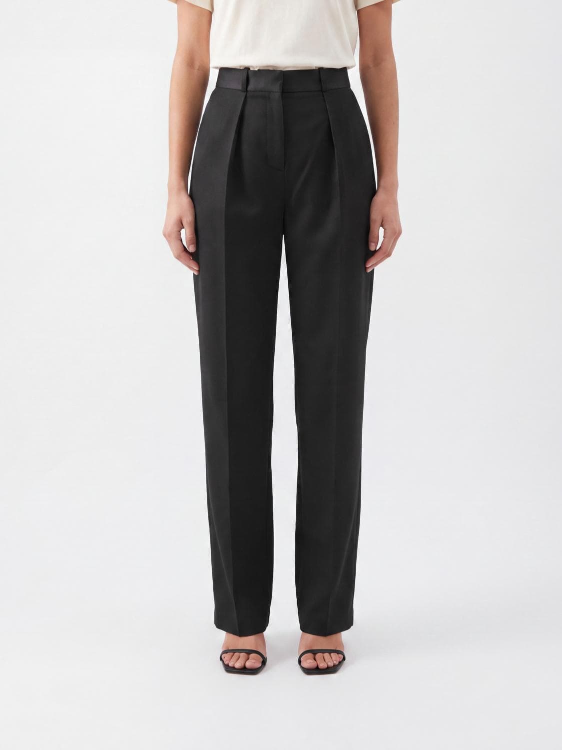Elisabetta Franchi High-Waisted Straight-Leg Sartorial Crêpe Trousers