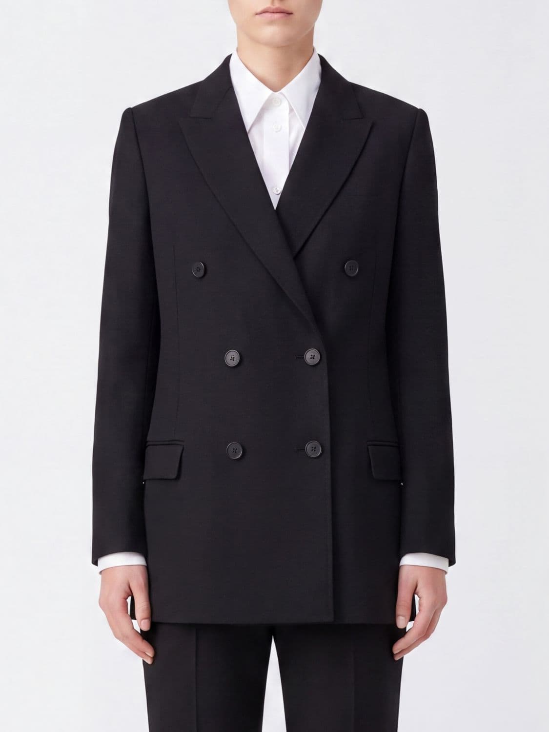 Maison Margiela Double-Breasted Pure Wool Blazer with Notched Lapels and Dropped Shoulders