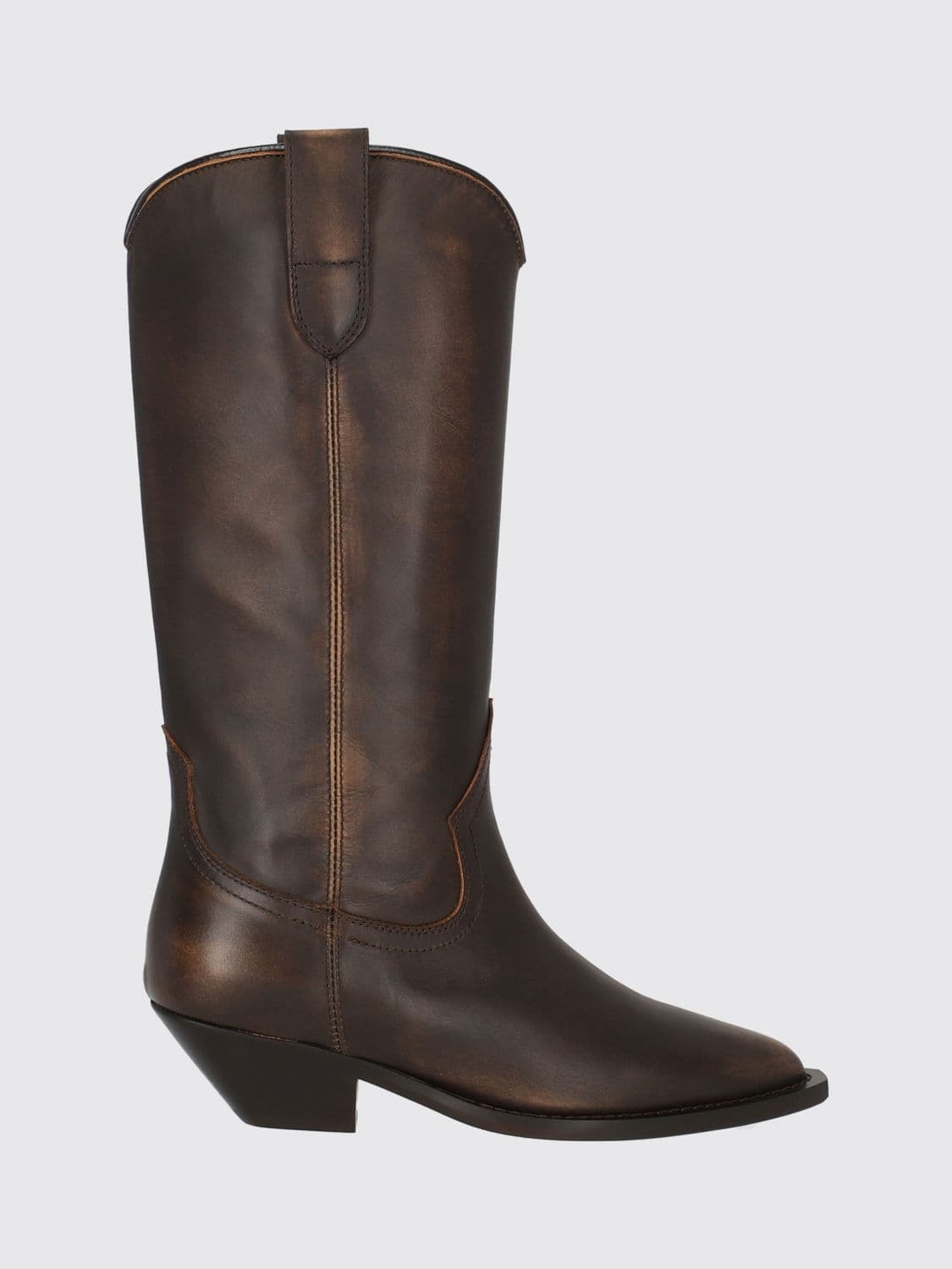 Via Roma 15 Knee-High Western Boots in Aged Leather