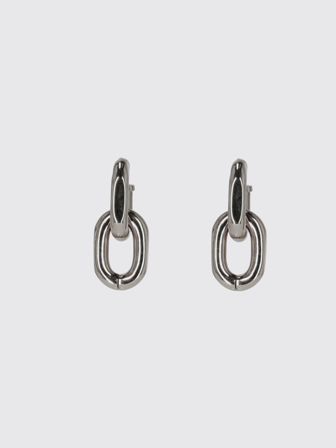 Rabanne XL Link Oval Dangle Earrings in Chrome-Plated Brass · OS